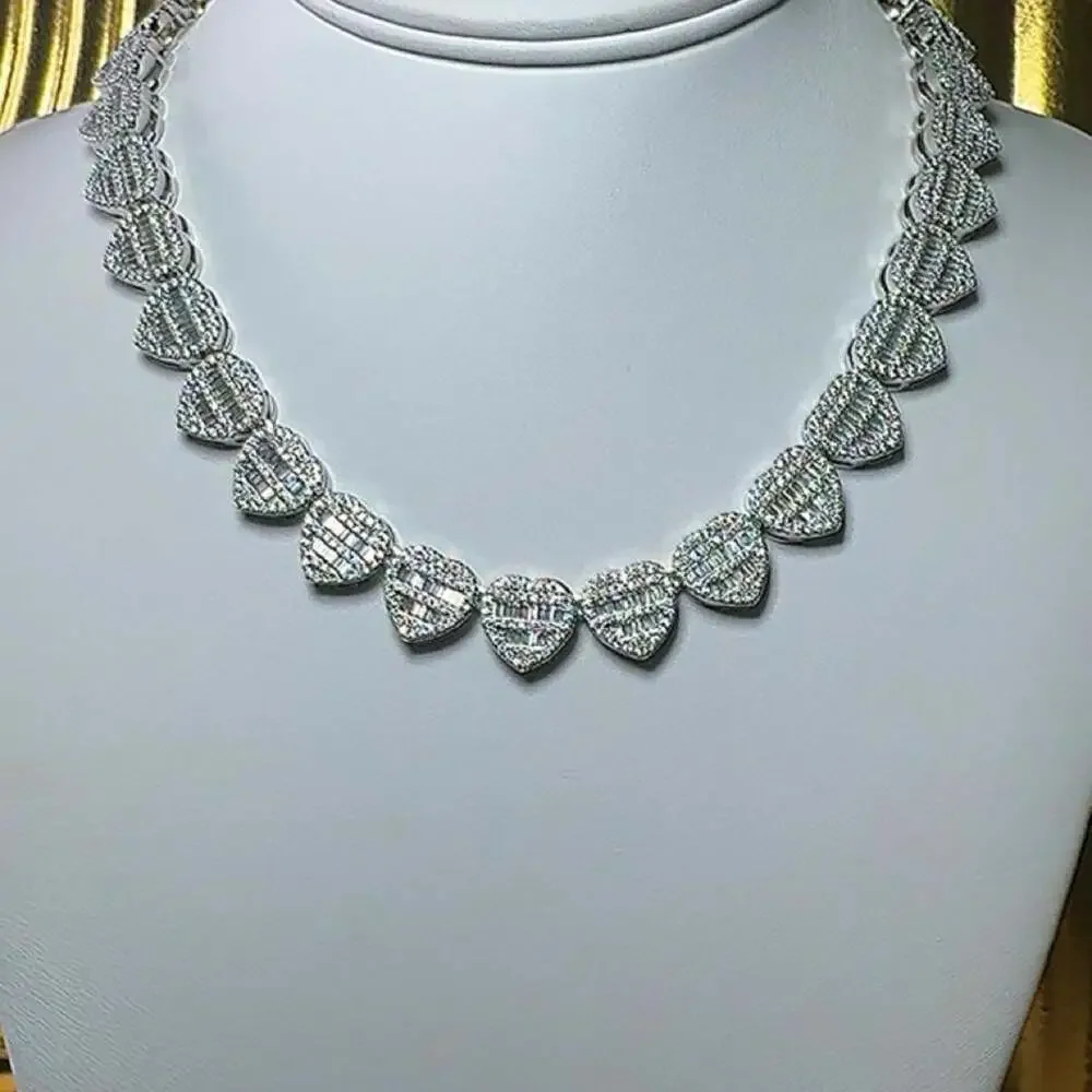 Baguette Heart Necklace 16inch